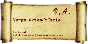 Varga Artemíszia névjegykártya